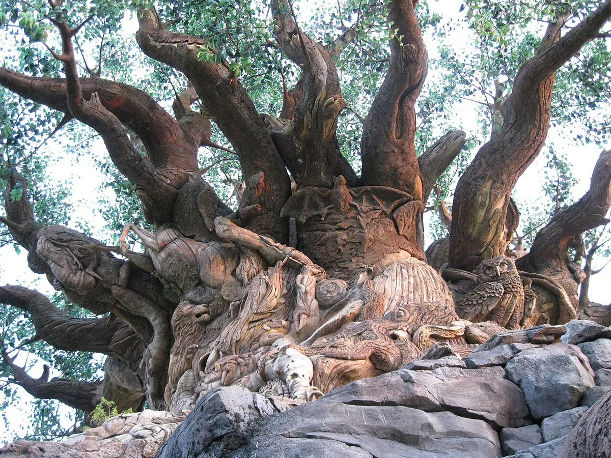 The Tree of Life at Disney's Animal Kingdom with carved animals — 2