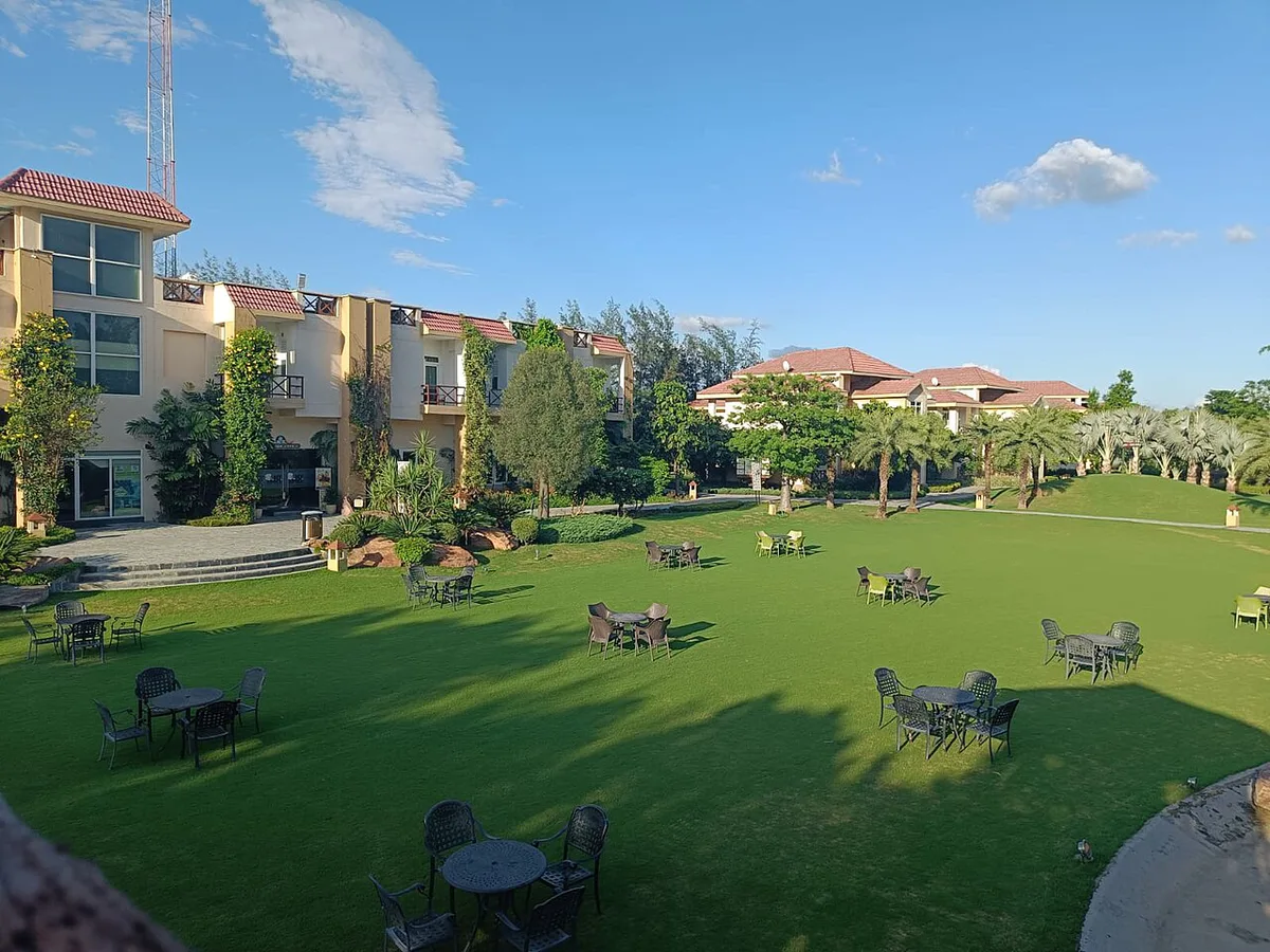 Outdoor resort buffet spread by the pool — 2