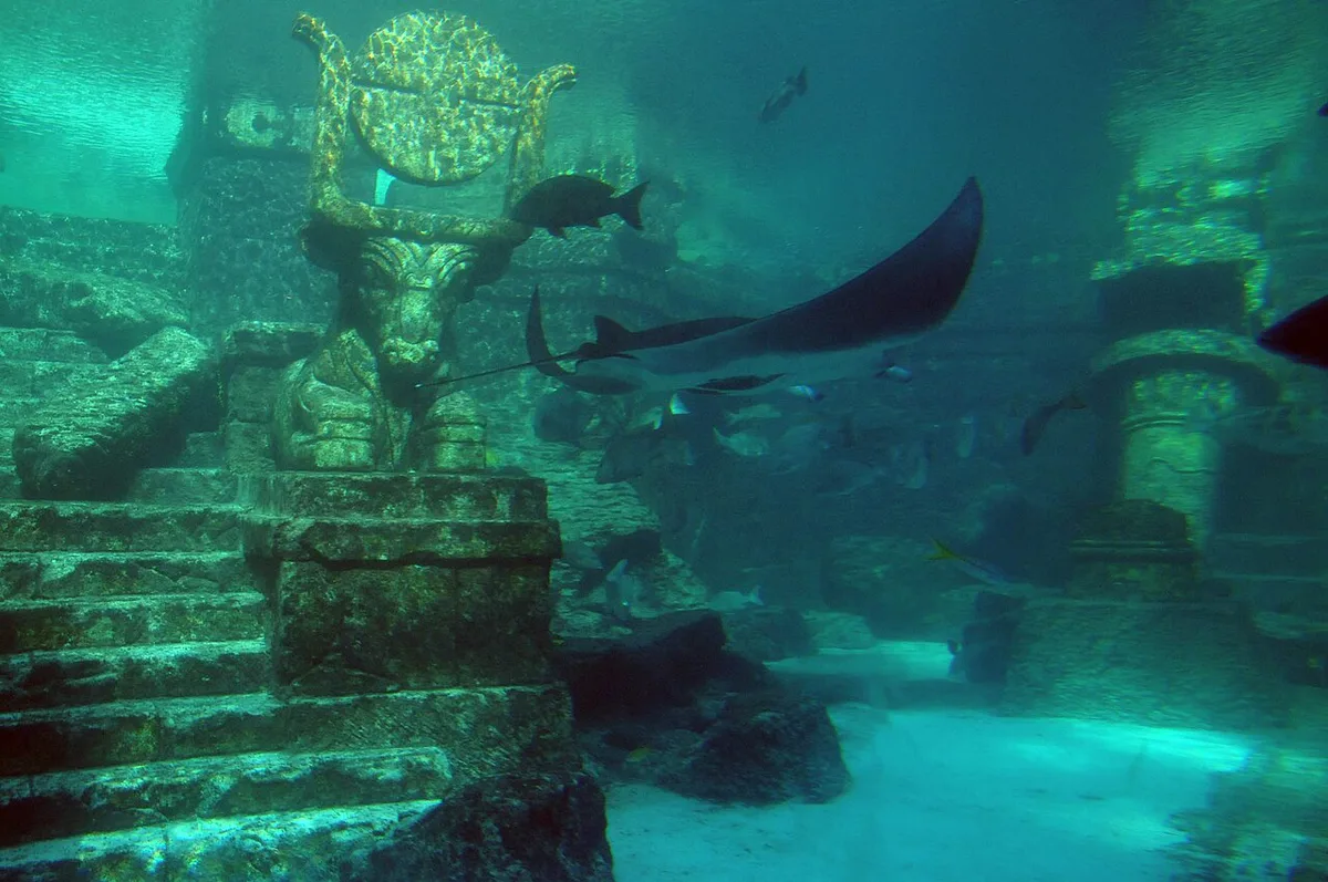 Coral-pink towers of the Atlantis resort rising over Paradise Island — 2