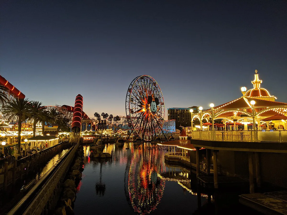 Pixar Pier and the Incredicoaster across the water at Disney California Adventure — 1