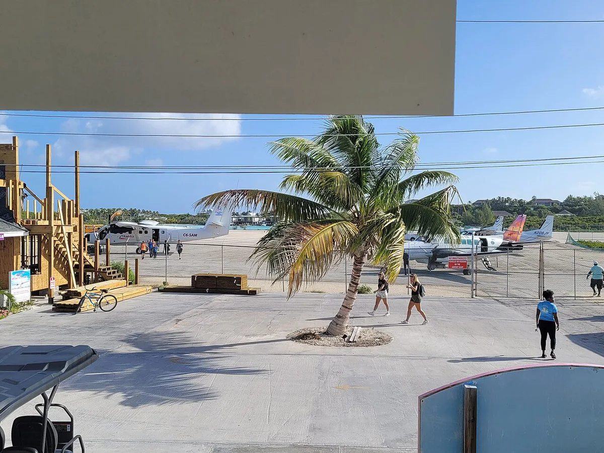 Staniel cay airport view looking east — 2