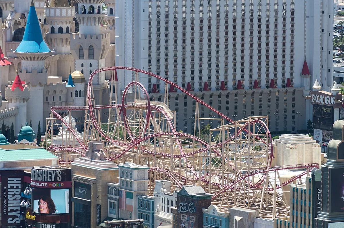 Big Apple Coaster looping around New York-New York in Las Vegas — 2
