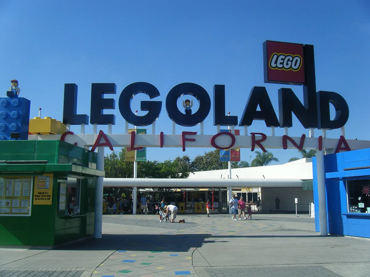 Colorful LEGO models at the LEGOLAND California entrance in Carlsbad — 2