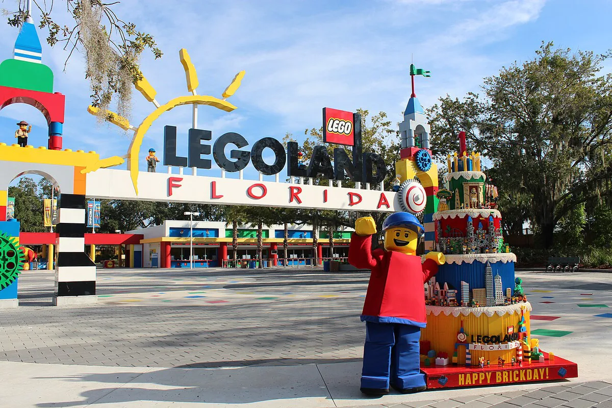 Miniland skyline built from Lego bricks at a Legoland park — 2