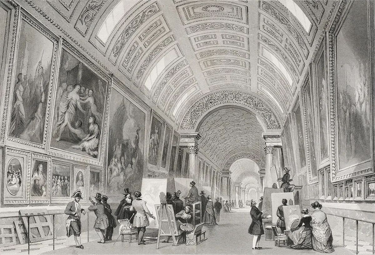 Louvre Pyramid courtyard with the palace facade behind — 1