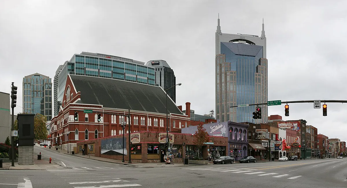 Ryman Auditorium facade in downtown Nashville — 2