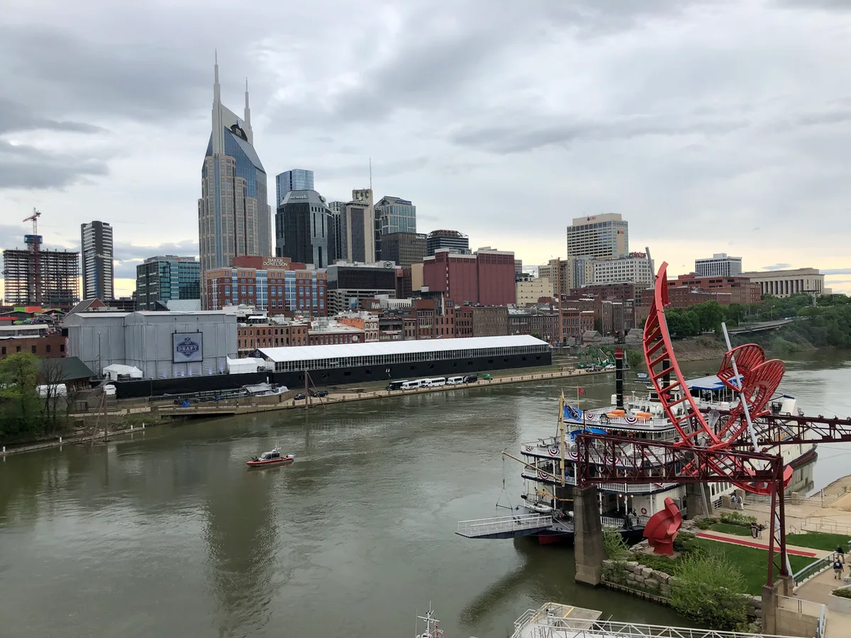 Neon signs of honky-tonks along Lower Broadway in Nashville — 2