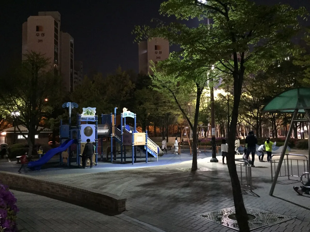 Pyeongchon Central Park Playground at Night — 1