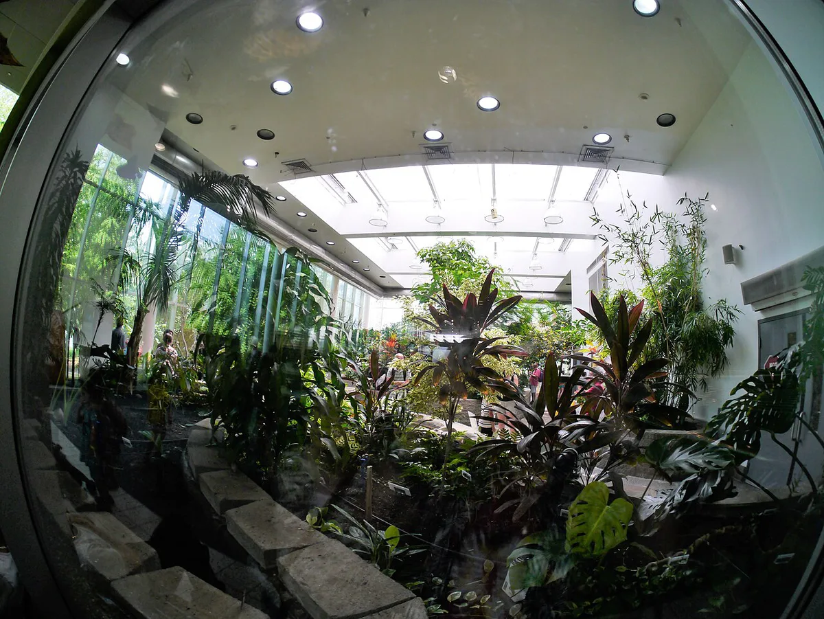 White arches and reflecting pools at Pacific Science Center in Seattle — 2