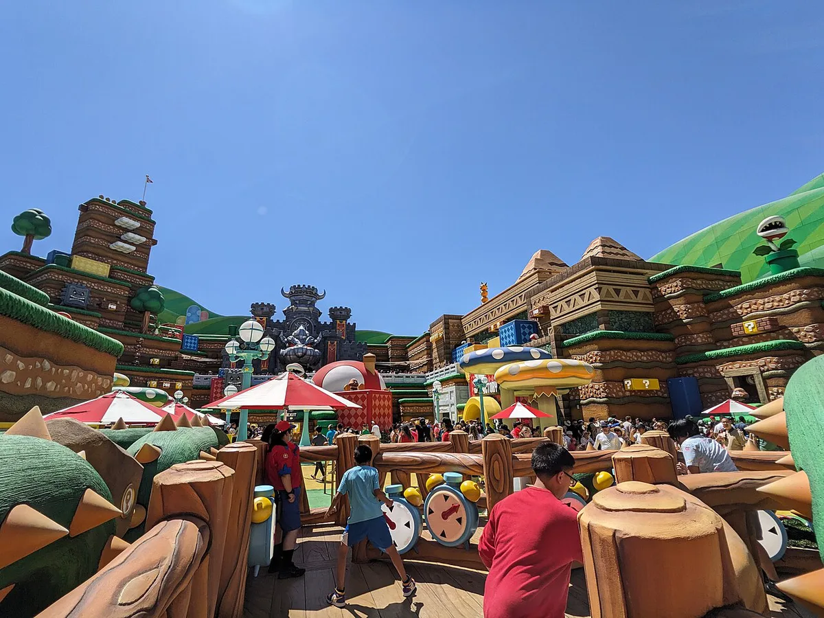 Colorful Super Nintendo World entrance at Universal Studios Hollywood — 1