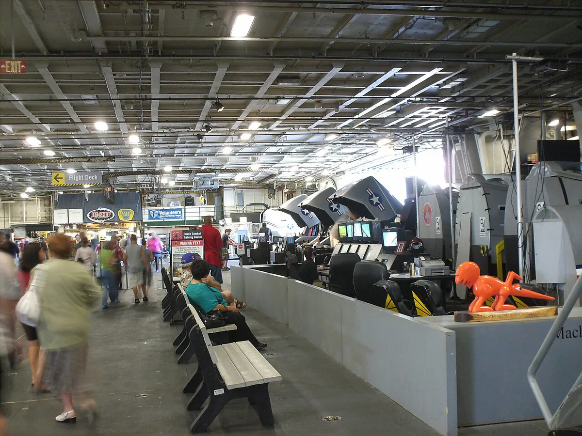 Aircraft lined up on the flight deck of the USS Midway in San Diego — 2